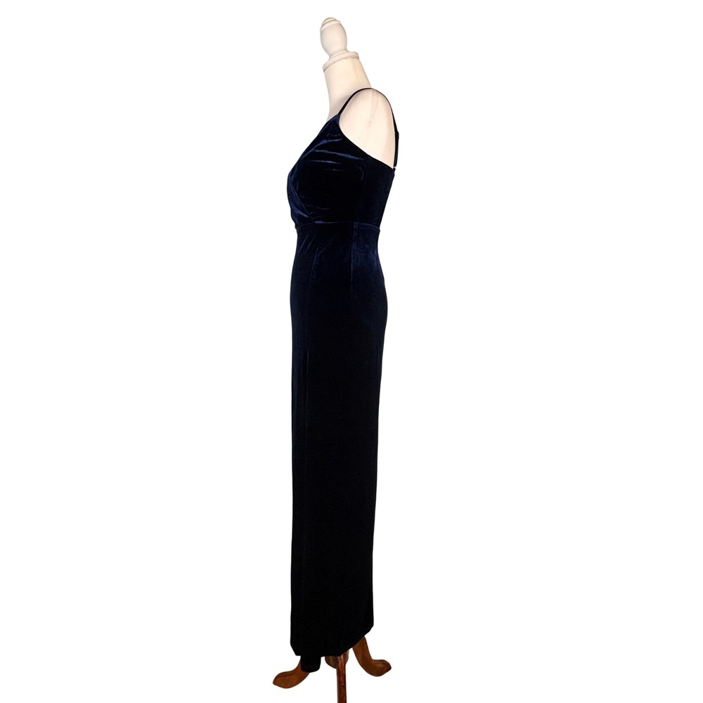 Lulus Graceful Glamour Navy Blue Velvet Maxi Dress S NWT Sexy Sirencore Elegant - Picture 5 of 8